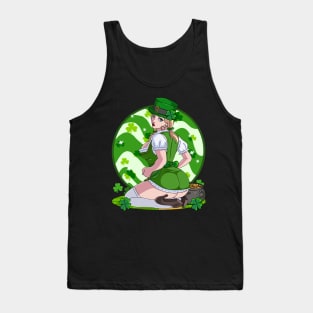 Sexy Leprechaun Pigtails St Patricks Day Irish Lass Pride Tank Top